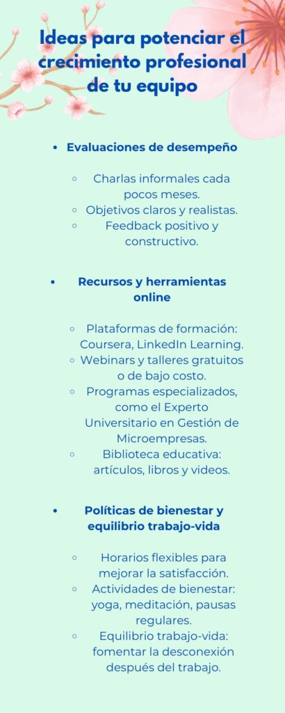 Ideas para potenciar el crecimiento profesional de tu equipo